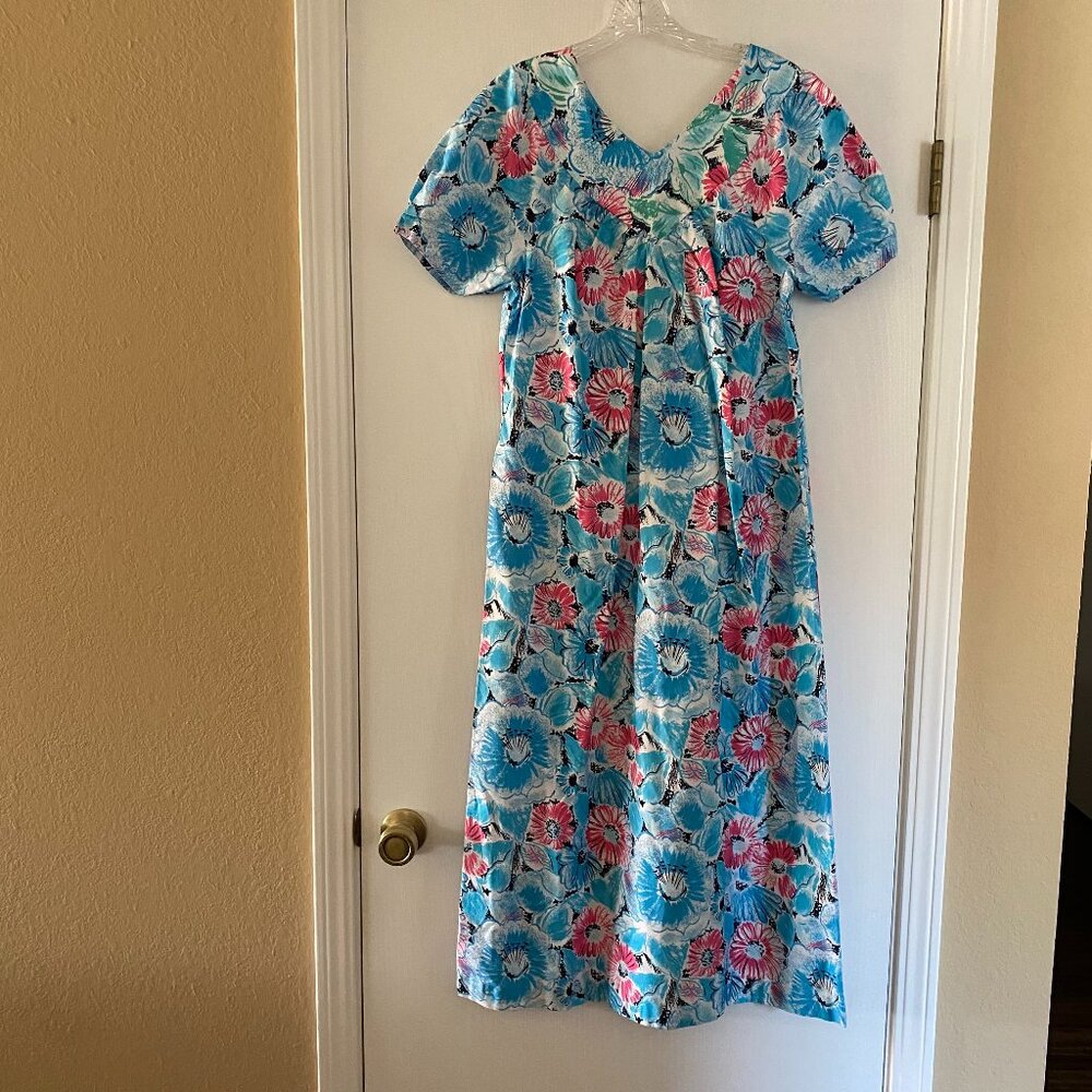 vintage carriage court floral short sleeve house dress